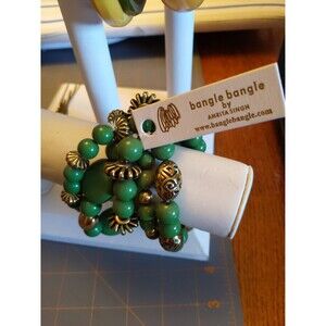 Bengal Bengal amrita singh five green stretch beaded bracelets